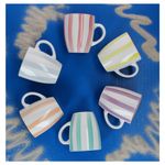 6er Set BEACH PASTELLO STRIPES Kaffeebecher mit Henkel für 6 Personen aus Steingut - 24326121_Bild_4