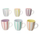 6er Set BEACH PASTELLO STRIPES Kaffeebecher mit Henkel für 6 Personen aus Steingut - 24326121_Bild_5