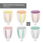6er Set BEACH PASTELLO STRIPES Mokka-Becher OHNE Henkel für 6 Personen aus Steingut - 24326109_Bild_5
