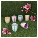 6er Set BEACH PASTELLO STRIPES Mokka-Becher OHNE Henkel für 6 Personen aus Steingut - 24326109_Bild_3