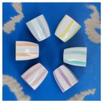 6er Set BEACH PASTELLO STRIPES Mokka-Becher OHNE Henkel für 6 Personen aus Steingut - 24326109_Bild_4
