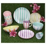 6er Set BEACH PASTELLO STRIPES Mokka-Becher OHNE Henkel für 6 Personen aus Steingut - 24326109_Bild_7