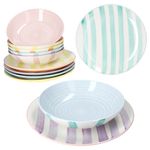 12tlg Tafelservice BEACH PASTELLO STRIPES für 6 Personen aus Steingut – 24326159 & 24326165_Bild_1