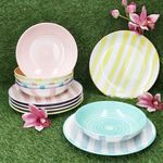 12tlg Tafelservice BEACH PASTELLO STRIPES für 6 Personen aus Steingut – 24326159 & 24326165_Bild_2