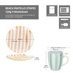 12tlg Frühstücksset BEACH PASTELLO STRIPES für 6 Personen aus Steingut – 24326144 & 24326121_Bild_8