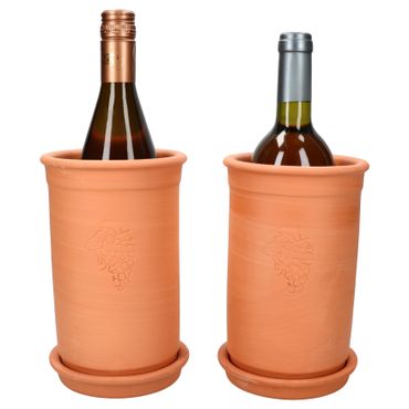 2er Set Mambocat Terracotta Weinkühler + Untersetzer Ø 12.5 cm_Bild_1