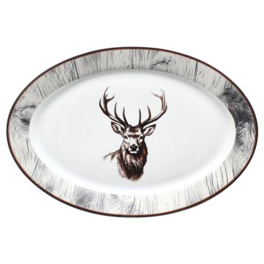 Alois Platte oval Hirsch aus Porzellan