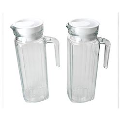 11271-Lima-Kuehlschrankkrug-950ml-kunstoffdeckel-Arte-2er-01.jpg 95l aus Glas mit weißem Kunststoff-Deckel - 11271_Bild_1