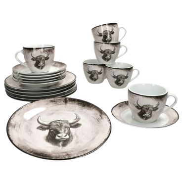 18tlg TORO Kaffeeservice für 6 Personen aus Porzellan