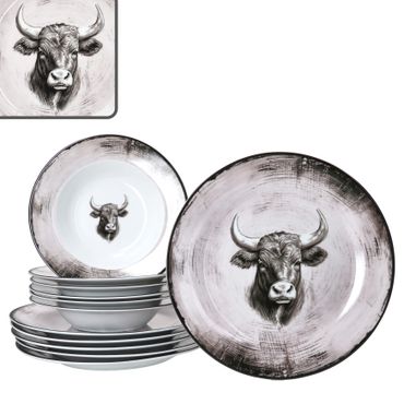 12tlg TORO Tafelservice für 6 Personen aus Porzellan