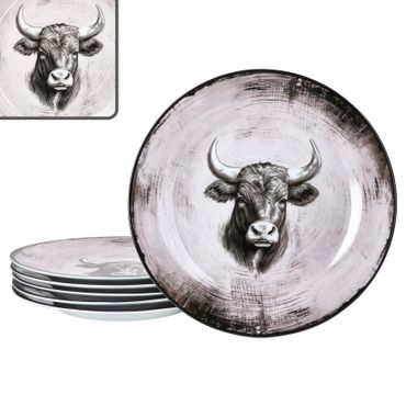 6er Set TORO Speiseteller für 6 Personen aus Porzellan
