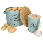 2er Set Knoblauch- & Kartoffeltopf FRESH Mint aus Metall & Bambus – 10899 & 10893_Bild_6