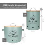 2er Set Knoblauch- & Kartoffeltopf FRESH Mint aus Metall & Bambus – 10899 & 10893_Bild_7