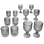 12tlg Set AGATA Wein- & Wassergläser Grau aus Glas – 6x 37560 & 6x 37564_Bild_2