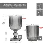 12tlg Set AGATA Wein- & Wassergläser Grau aus Glas – 6x 37560 & 6x 37564_Bild_5