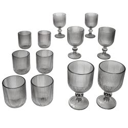 02-37560-37564-Arte-Regal-Agata-Grau-Wasser-und-Weinglaeser-12er-Set.jpg 12tlg Set AGATA Wein- & Wassergläser Grau aus Glas – 6x 37560 & 6x 37564_Bild_2