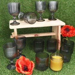 03-37560-37564-Arte-Regal-Agata-Grau-Wasser-und-Weinglaeser-Ambientebild-01.jpg 12tlg Set AGATA Wein- & Wassergläser Grau aus Glas – 6x 37560 & 6x 37564_Bild_3