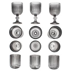 04-37560-37564-Arte-Regal-Agata-Grau-Wasser-und-Weinglaeser-alle-Teile.jpg 12tlg Set AGATA Wein- & Wassergläser Grau aus Glas – 6x 37560 & 6x 37564_Bild_4