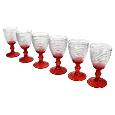 6er Set RUBIN Weißweingläser Rot aus Glas – 77098
