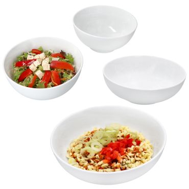 4tlg Set STABIL 2x Ramenschale & 2x Salatschale weiß aus Porzellan – 2x 90406 & 2x 90407_Bild_1