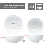 4tlg Set STABIL 2x Ramenschale & 2x Salatschale weiß aus Porzellan – 2x 90406 & 2x 90407_Bild_8
