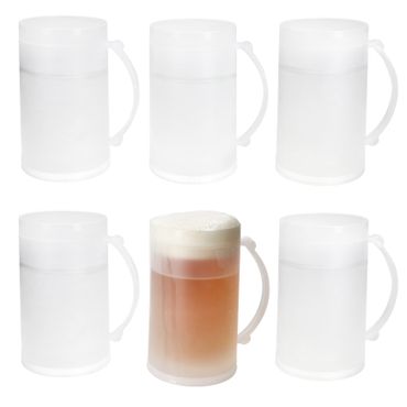 6er Set ToGo Bierkrug aus Kunststoff mit Kühlflüssigkeit - 47320_Bild_1