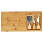 Käsebrett Set aus Bambus 1x Brett + 3x Messer - 24500778_Bild_1