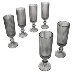 02-37567-Arte-Regal-Agata-Grau-Sektglaeser-160ml-6er-Set.jpg 6er Set AGATA Sektgläser Grau aus Glas – 37567_Bild_2