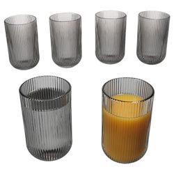 01-37562-Arte-Regal-Agata-Grau-Longdrinkglaeser-430ml-6er-Set-Deko.jpg 6er Set AGATA Longdrinkgläser Grau aus Glas – 37562_Bild_1