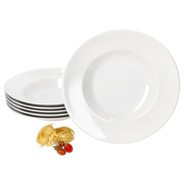 6er Set BIANCO Pastateller Ø30cm weiß aus Porzellan - 04249#001