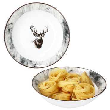 2er Set Alois Servierschale Ø23cm Hirsch aus Porzellan