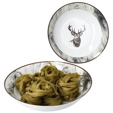 2er Set Alois Servierschale Ø25,5cm Hirsch aus Porzellan