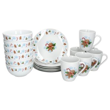 18tlg Frühstücksset Candyman aus Porzellan