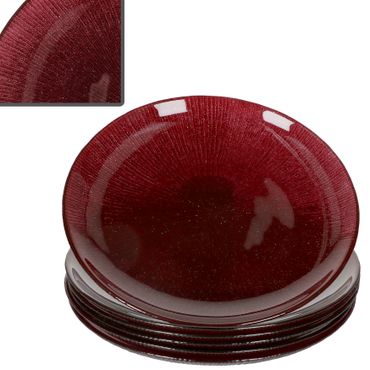 6er Set Suez Dunkelrot Kuchenteller aus Glas für 6 Personen – 23050056