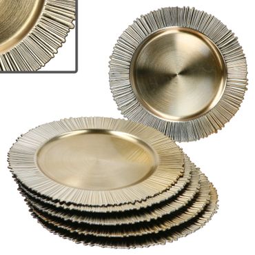 6er Set Platzteller KAIRO Gold gezackt 33cm – 22283494