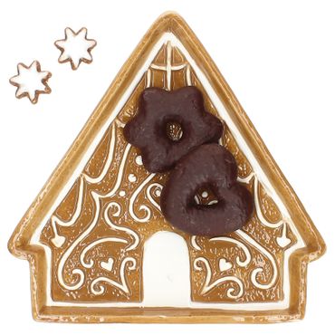 Lebkuchenhaus Teller OHNE Schornstein aus Steingut – 23000032