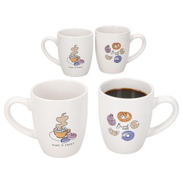 4er Set BAKERY Kaffeebecher 1x Breakfast & 1x Make it sweet - 11215