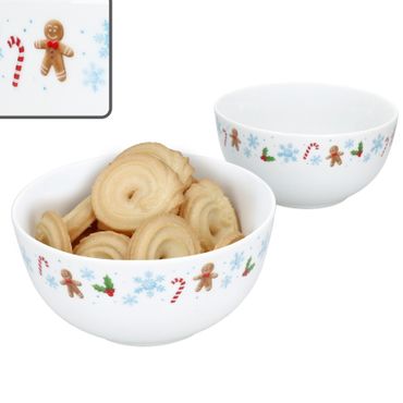 2er Set Candyman Gebäckschale aus Porzellan