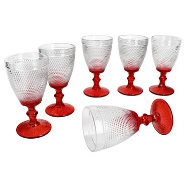 6er Set RUBIN Rotweingläser Rot aus Glas – 77096
