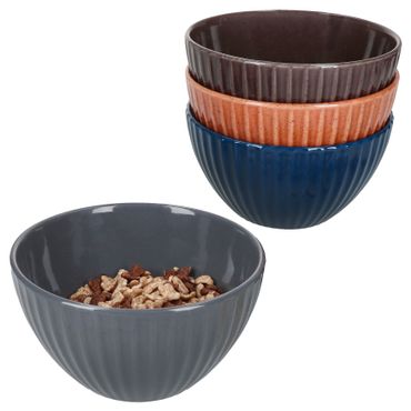 4tlg Müslischalen Set AMOR in Terrakotta, Blau, Braun & Grau – 78897