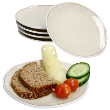 6er Set TZIA Brotteller für 6 Personen aus Steingut - 24328087