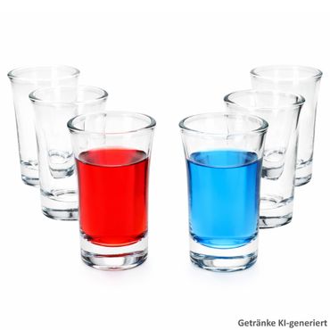 6er Set LINO Schnapsgläser konisch aus Glas - 27022095