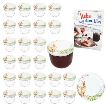 25er Set Sturzglas 230 ml TO 82 Osterfreude Deckel incl. Rezeptheft