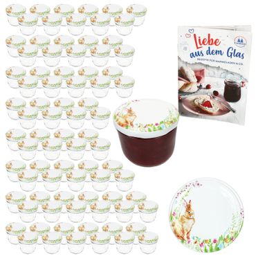 100er Set Sturzglas 230 ml TO 82 Osterfreude Deckel incl. Rezeptheft