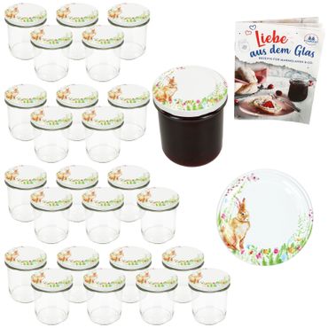 25er Set Sturzglas 350 ml TO 82 Osterfreude Deckel incl. Rezeptheft