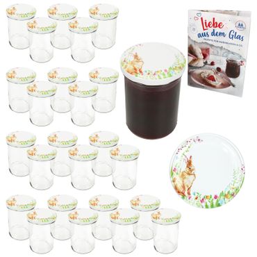 25er Set Sturzglas 435 ml TO 82 Osterfreude Deckel incl. Rezeptheft