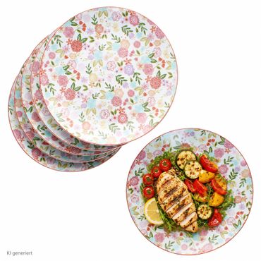 6er Set Speiseteller flach 27cm Sweet Flower - Ritzenhoff 402773