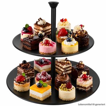 BEKKI Etagere matt schwarz 2-stöckig aus Stahl – A12441630