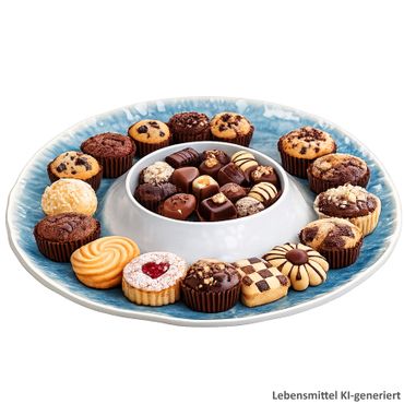 JO Servierplatte Ø35,5 cm Blau & Weiß aus Melamin – 177602400