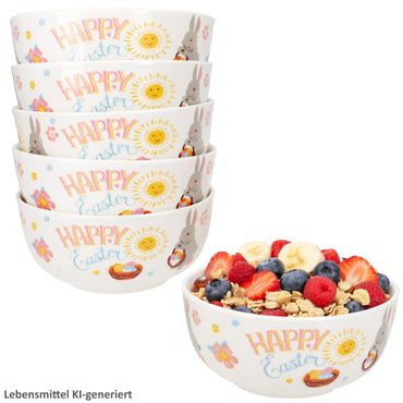 6er Set EASTER Müslischale aus Porzellan – 170491440